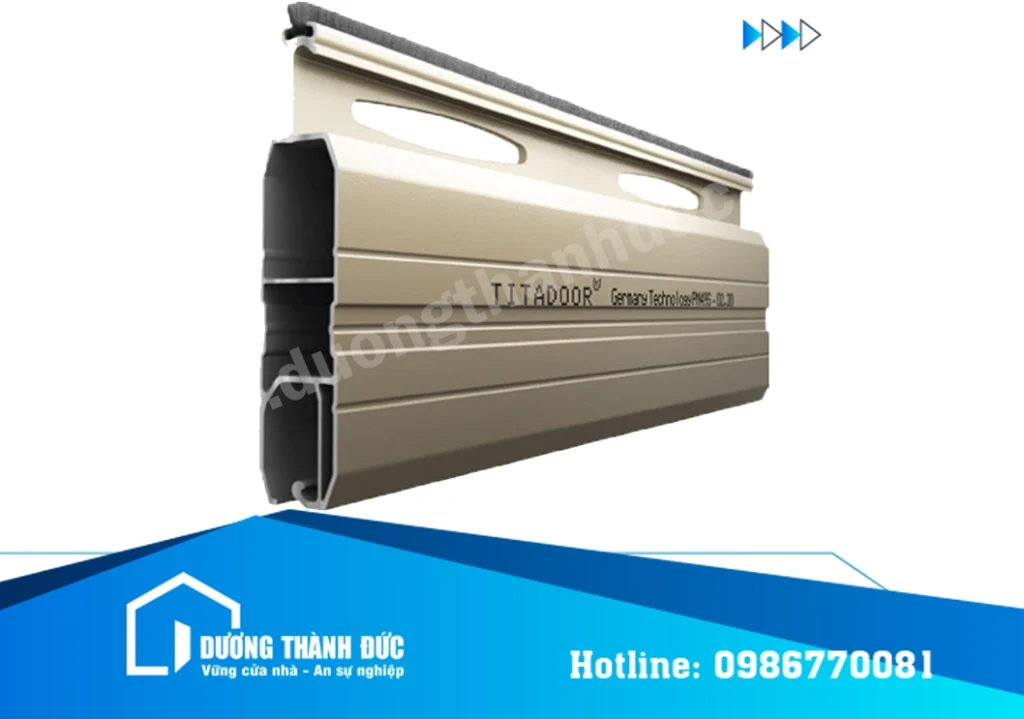 Cửa Cuốn Nan Nhôm Titadoor PM49S Khe Thoáng Premium