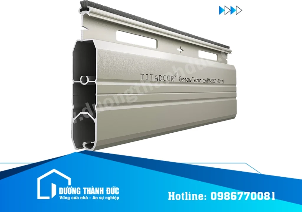Cửa Cuốn Nan Nhôm Titadoor PM52SR Khe Thoáng Premium