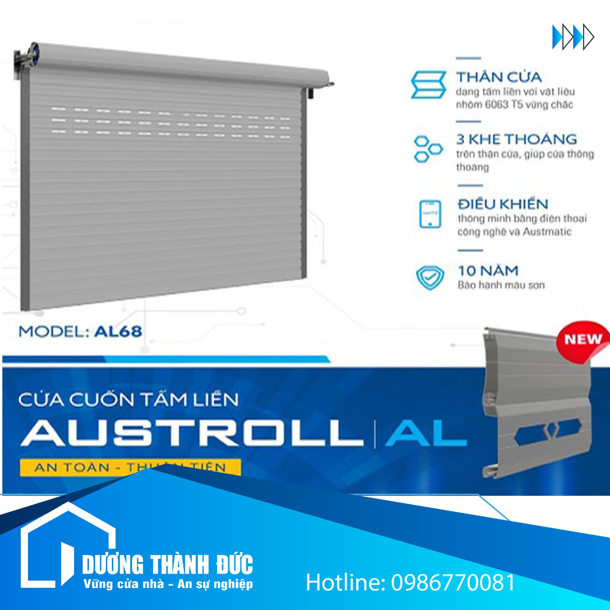 Cửa Cuốn Thép Tấm Liền Austroll AL68 02-01