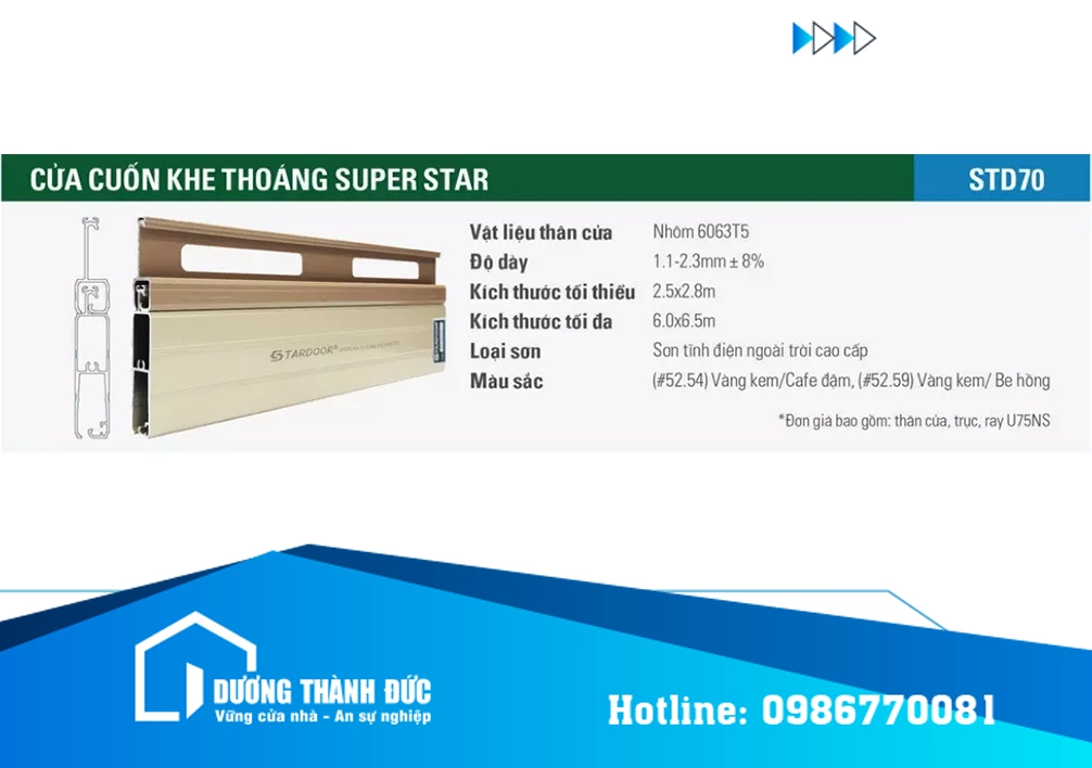 Cửa Cuốn Stardoor Super Star STD70