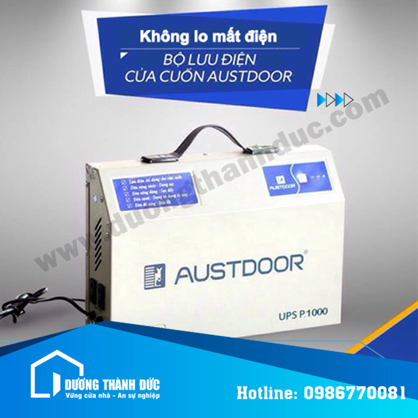 Bình Lưu Điện Cửa Cuốn Austdoor P1000