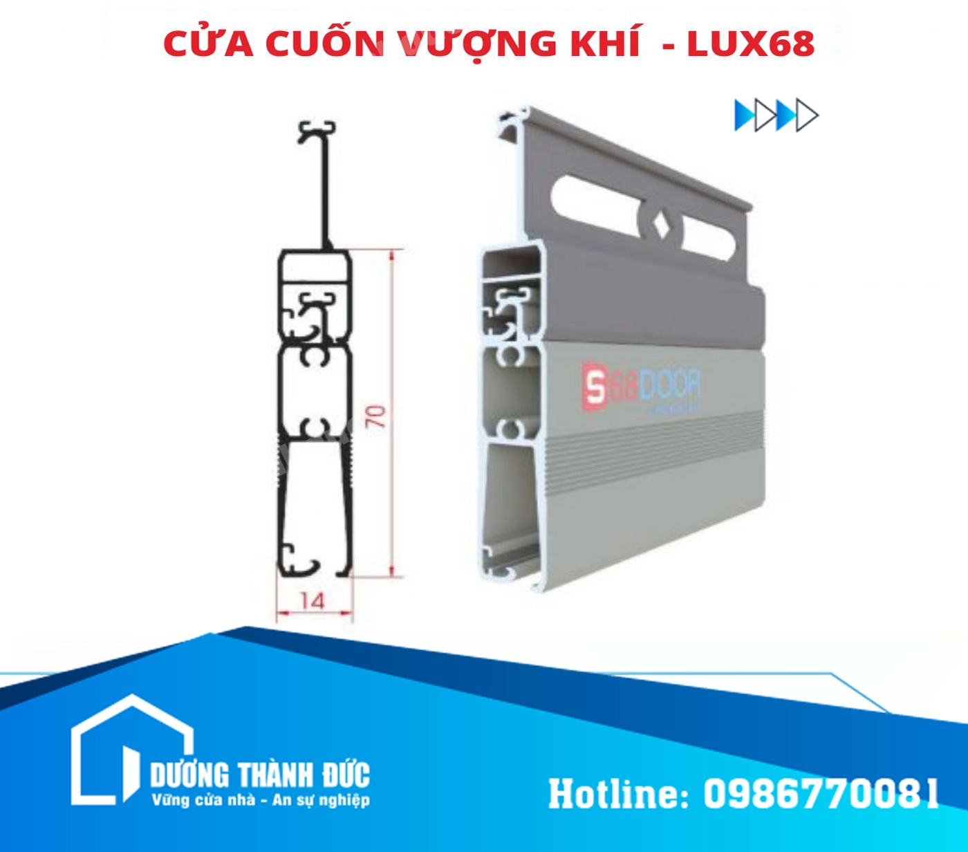 Cửa Cuốn S68door Vượng Khí LUX68 Biên Hòa Đồng Nai