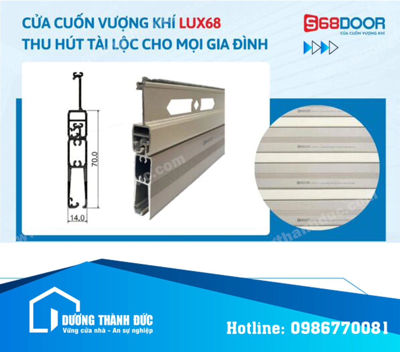 Cửa Cuốn S68door Vượng Khí LUX68 Biên Hòa Đồng Nai