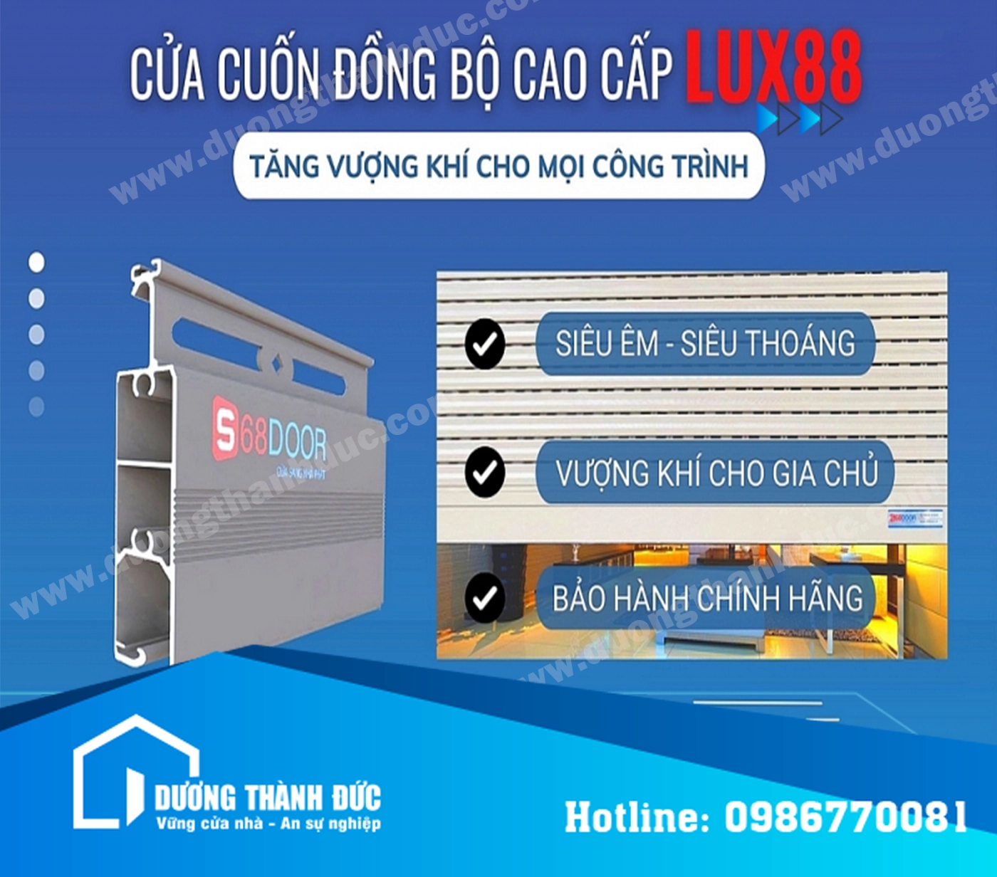 Cửa cuốn S68door Vượng Khí LUX88