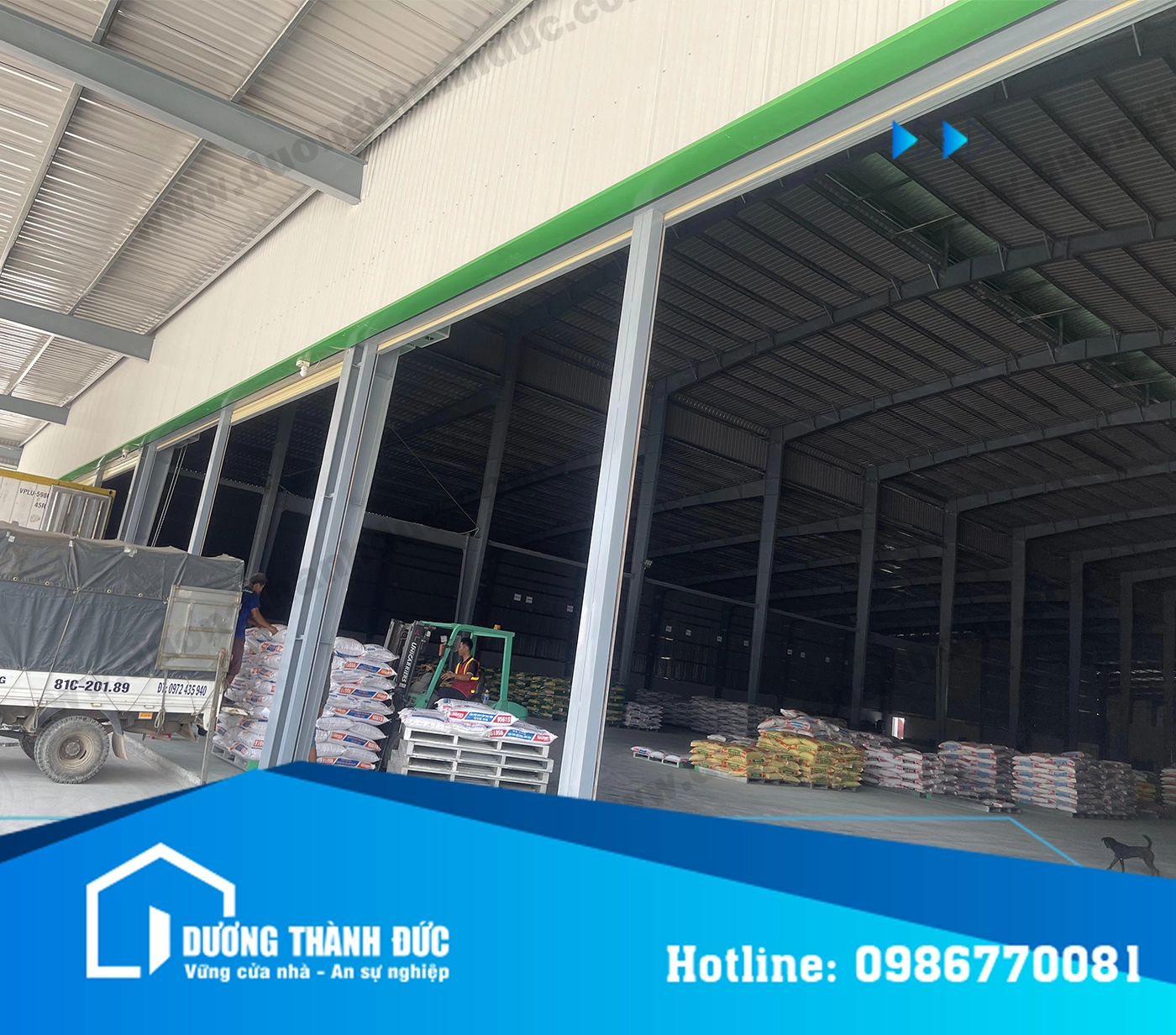 Thi Công Lắp Đặt Cửa Cuốn Công Nghiệp và Cửa Nhôm tại Nhà Máy BIGRFEET Bình Định