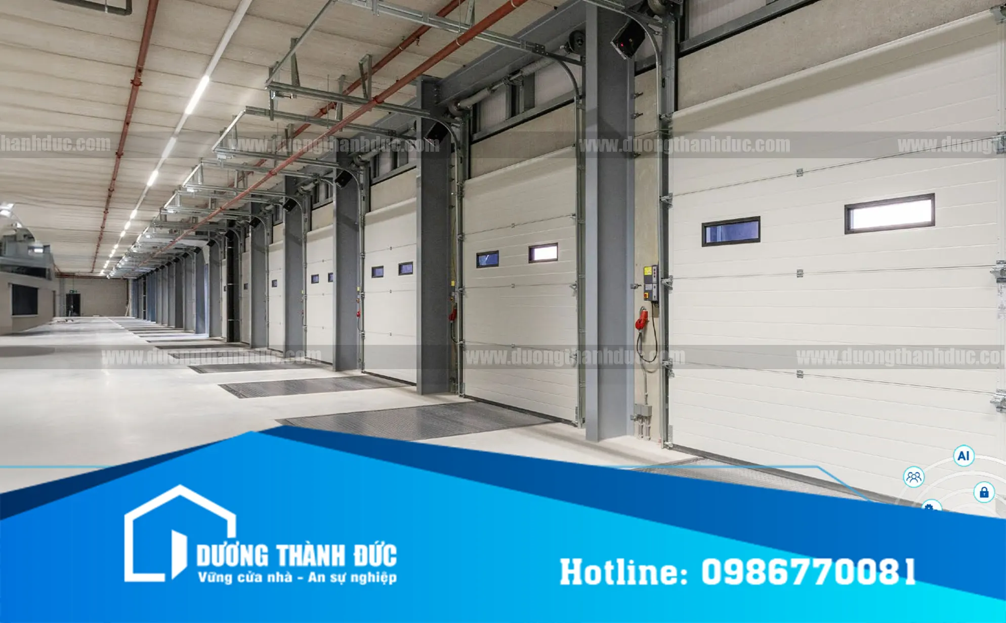 cửa cuốn trượt trần trượt đúng cho nhà xưởng