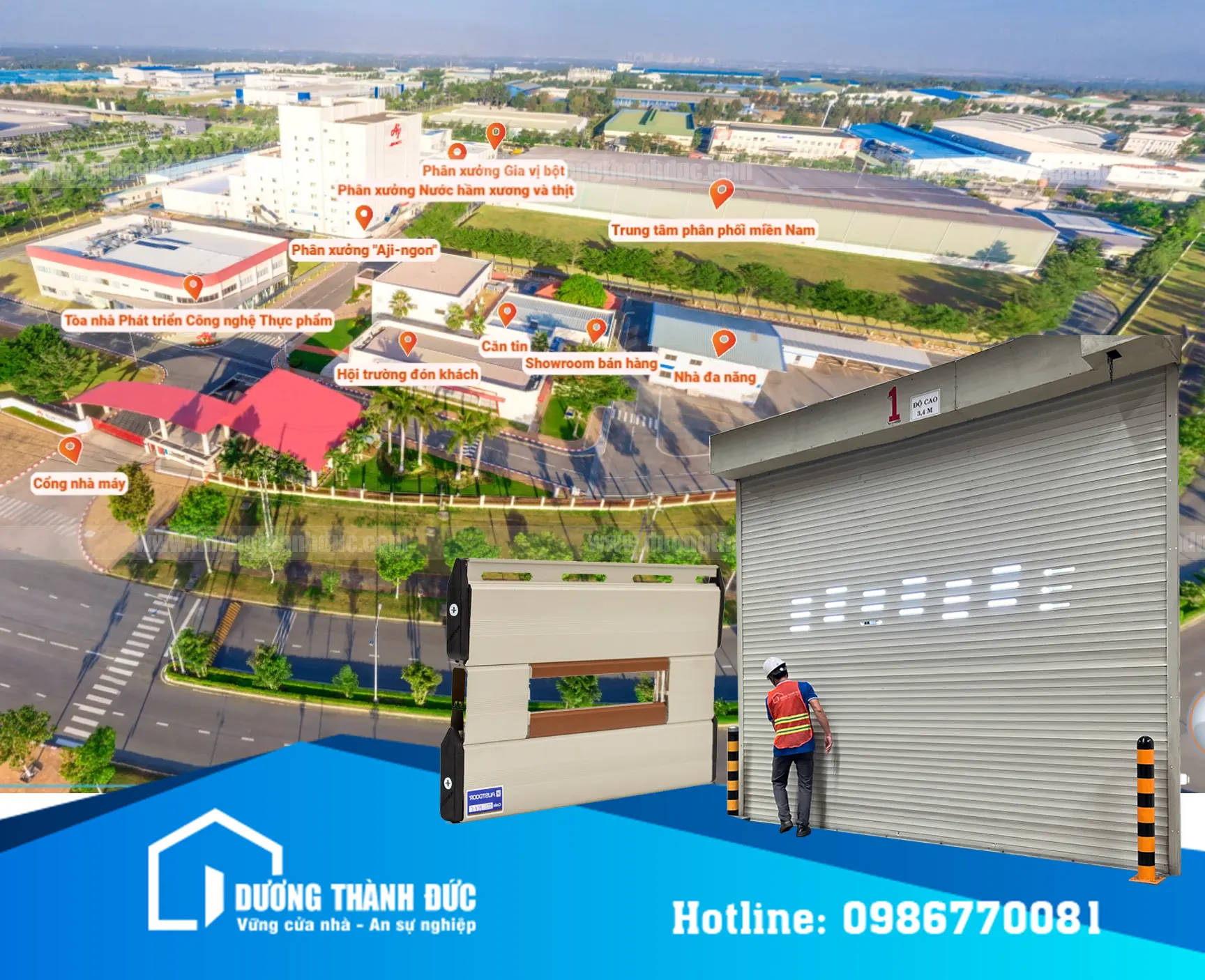 Lắp Đặt Và Bảo Trì Cửa Cuốn Nhà Xưởng Cho Nhà Máy Ajinomoto Long Thành