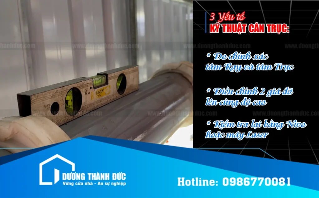 cách cân chỉnh trục cửa cuốn nhà xưởng