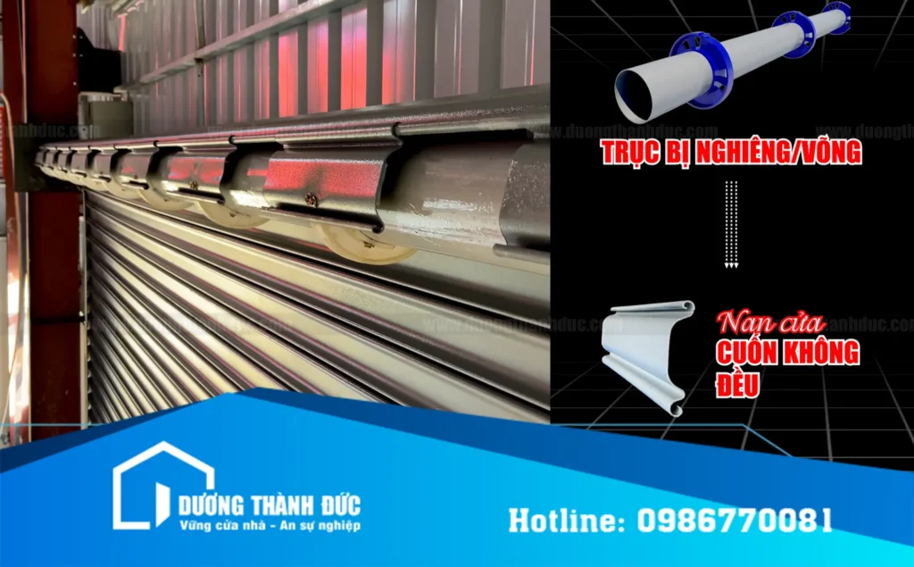 Hậu quả của việc căn chỉnh trục cửa cuốn nhà xưởng không chuẩn từ ban đầu